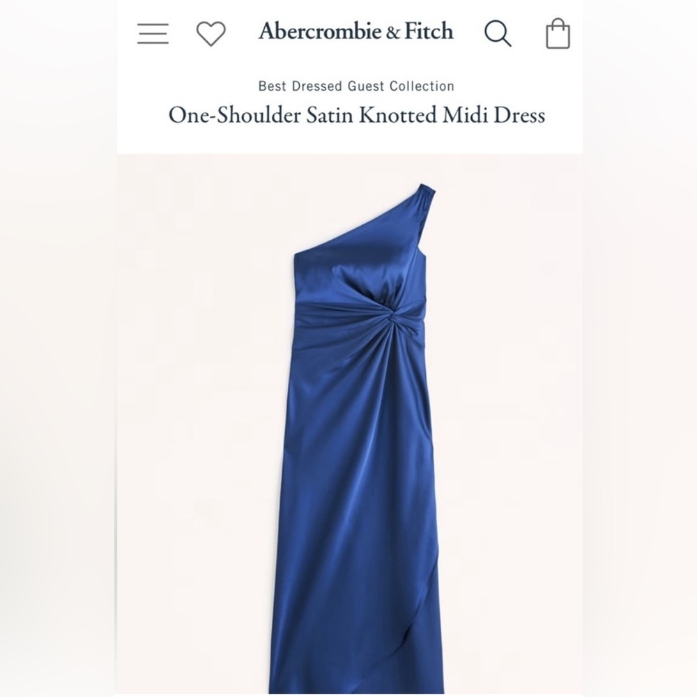Abercrombie & Fitch One-Shoulder Satin Knotted Midi Dress